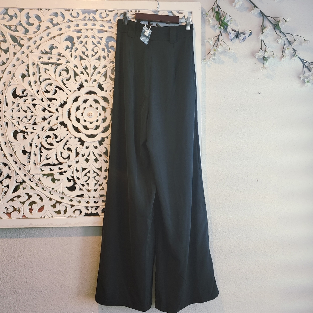 SELFIE LESLIE WIDE LEG PANTS SIDE POCKETS, FRONT ZIP NWT SZ XS - Picture 10 of 14